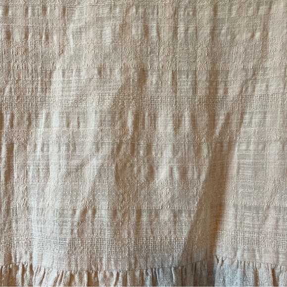 La Miel Blush Pink Crepe Cotton blend Baby Doll Ruffle Blouse sz M - Picture 8 of 10